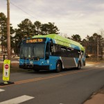 Photo of Rock Region METRO bus at Pulaski Technical College campus